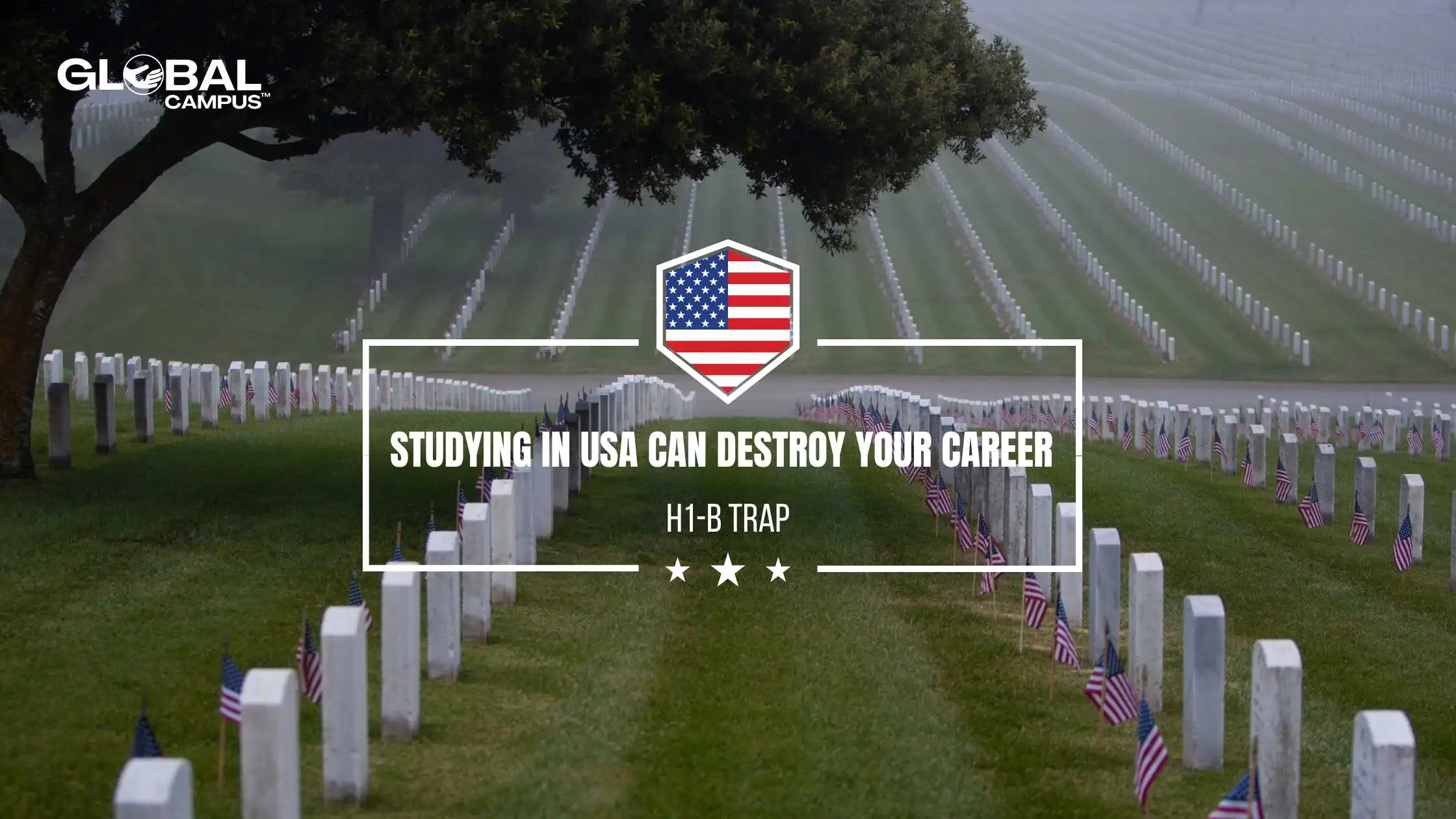 A graveyard depicting that Studying in USA can destroy careers for international students because of H1-B Visa Trap