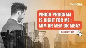 An executive holding a tablet explaining the differences between MIM, MEM & MBA.