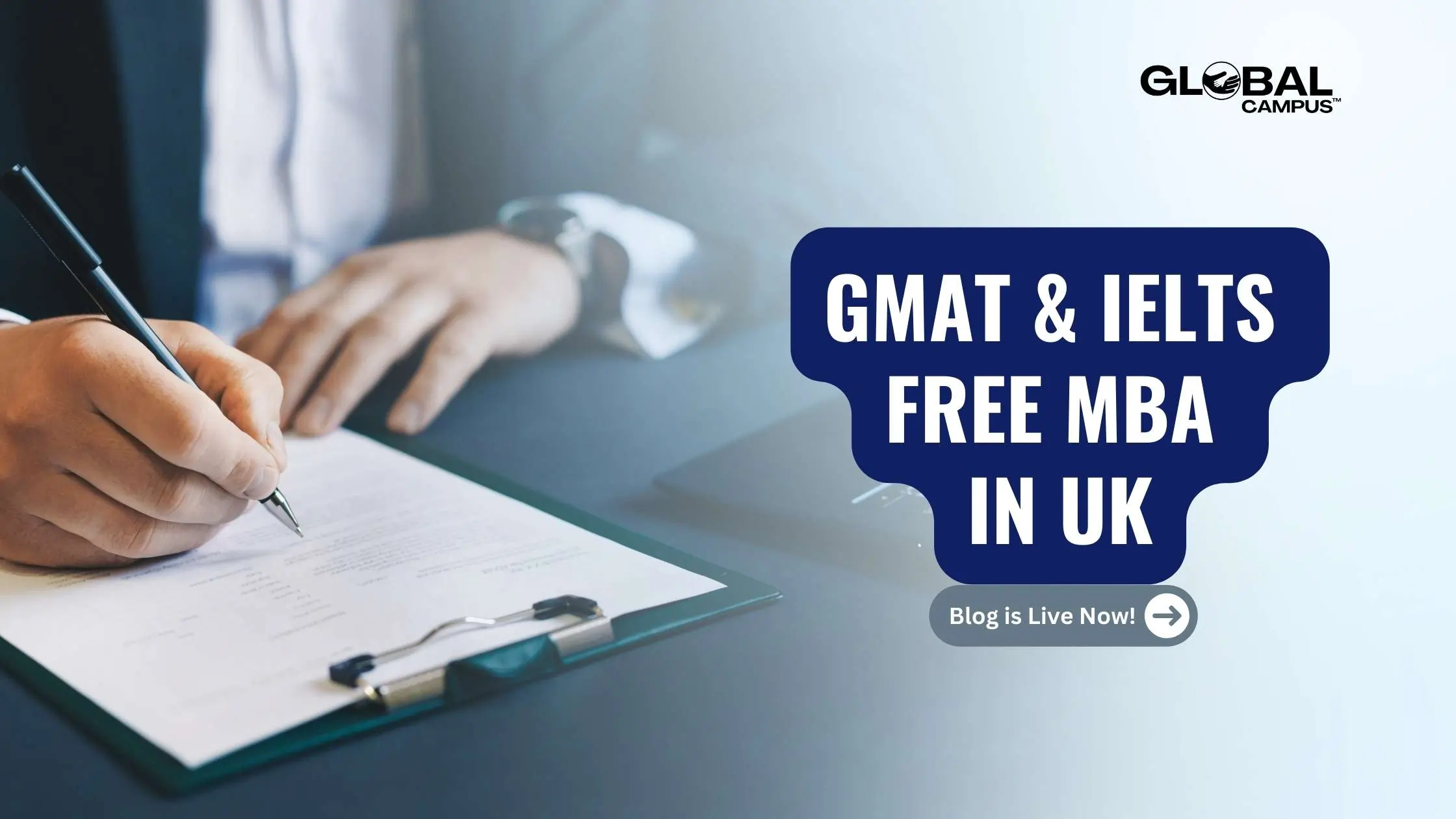 A person writing on an application of MBA in UK Without GMAT & IELTS.