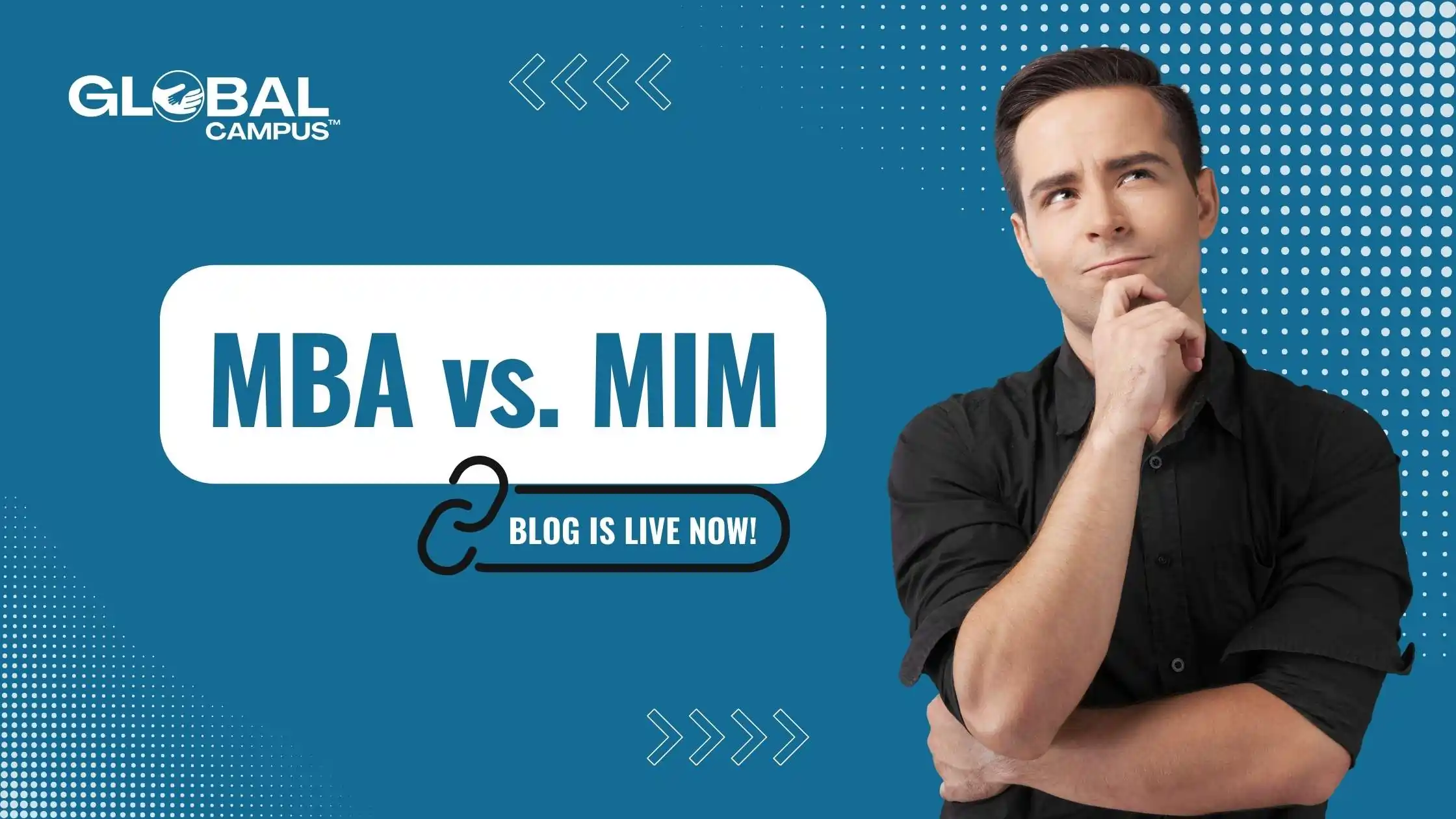 A confused male thinking about the differences between MBA & MIM.